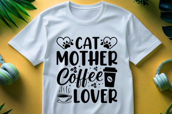 Cat Mother Coffee Lover T-Shirt Design