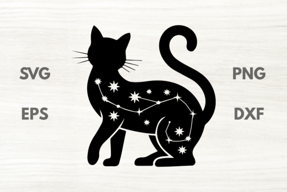 Celestial Black Cat SVG