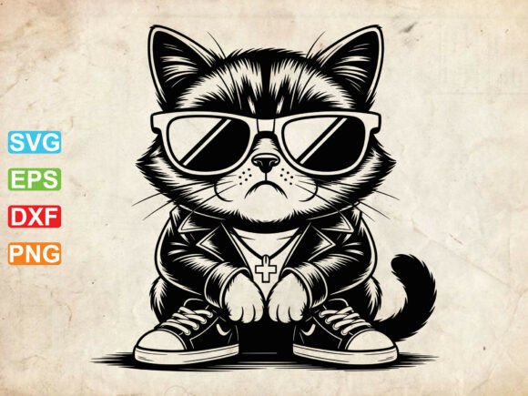 Cool Cat SVG for Embroidery Projects