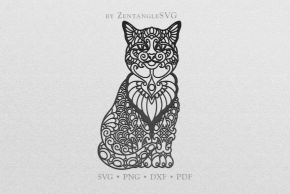 Cute Cat SVG, Mandala Cat SVG