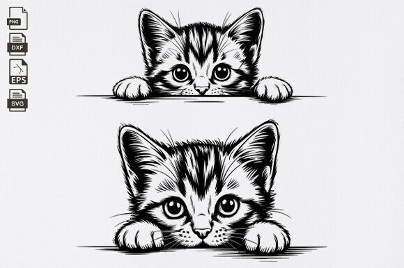 Cute Cat Svg, Peeking Cat, Funny Kitty