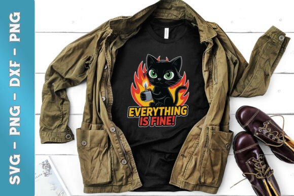 Everything is Fine Sarcastic Cat SVG