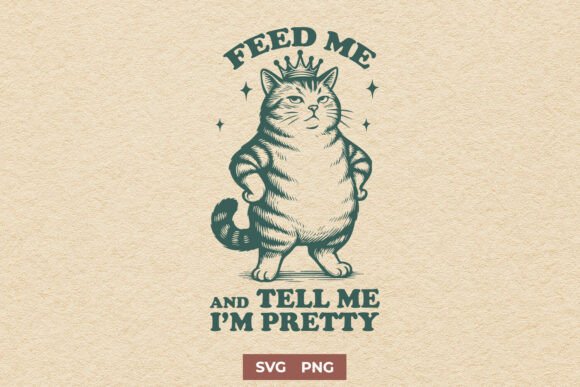 Feed Me and Tell Me I'm Pretty Cat SVG