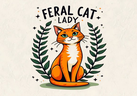 Feral Cat Lady T-Shirt Design