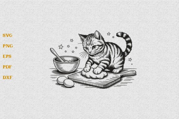 Funny Kitty Biscuits Bakery Cat SVG PNG