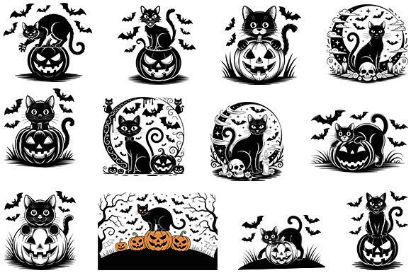Halloween Black Cat SVG Bundle