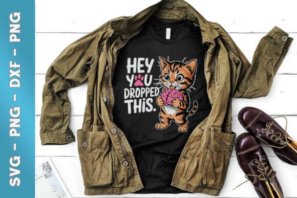 Hey You Dropped This Brain Cat SVG