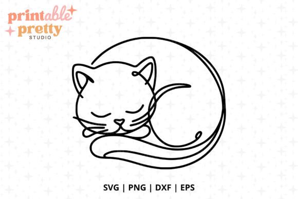 Line Art Cat SVG, Minimalist