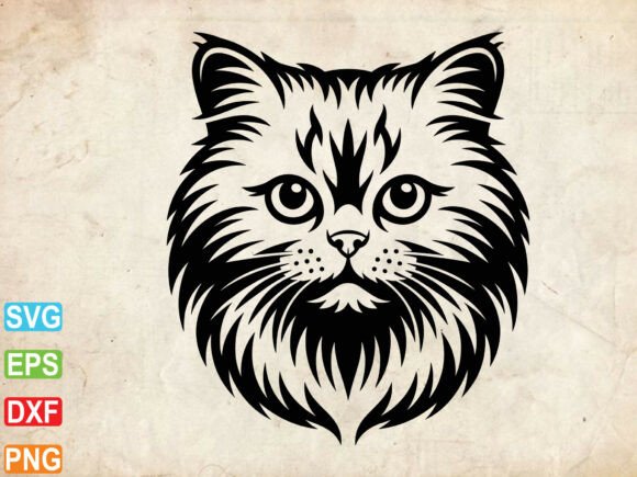 Persian Cat Svg for Embroidery Projects
