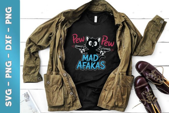 Pew Pew Madafakas Crazy Cat SVG