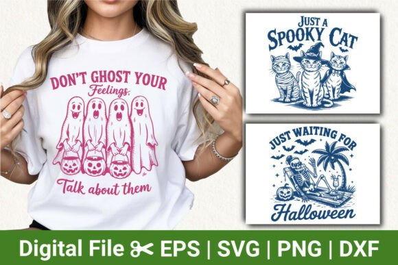 Spooky Cat SVG, Halloween Ghost Design
